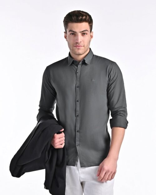 Conquest Ash Grey Linen Blend Shirt