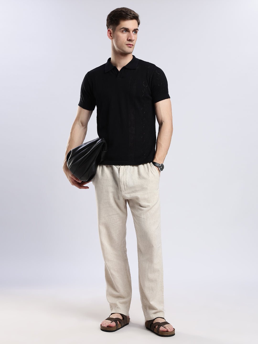 Black Crochet Monarch Polo - Image 8
