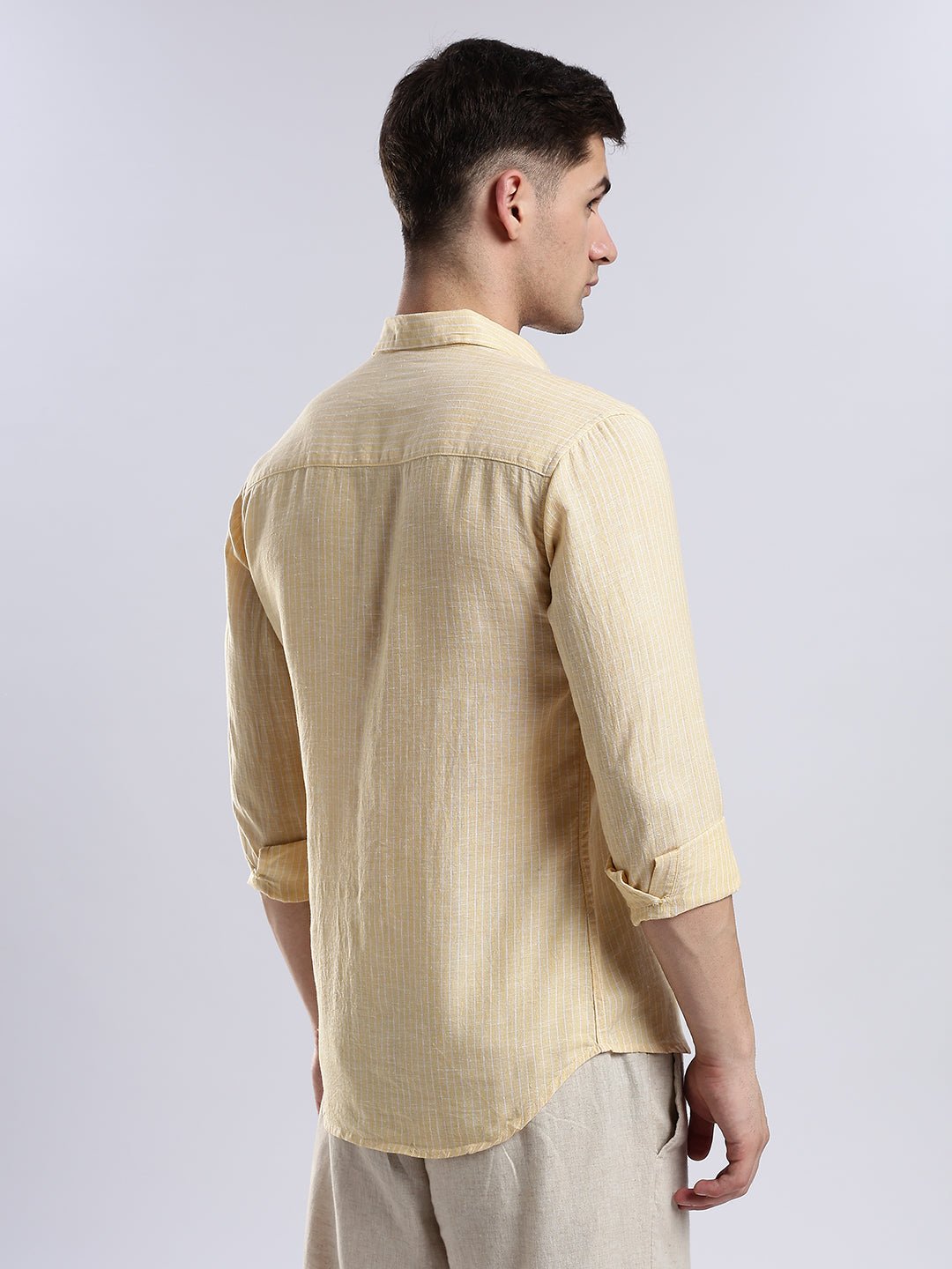 100{0fe987850b2366ddbf93158462bf650ab3167f078d7b080d701abd4c627c78f9} Linen French Soleil Pinstripe Shirt - Image 5