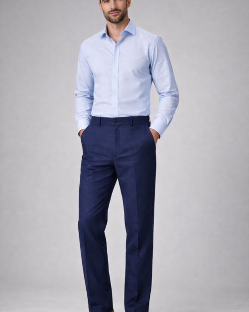 Vellure Signature Linen Pants in Navy