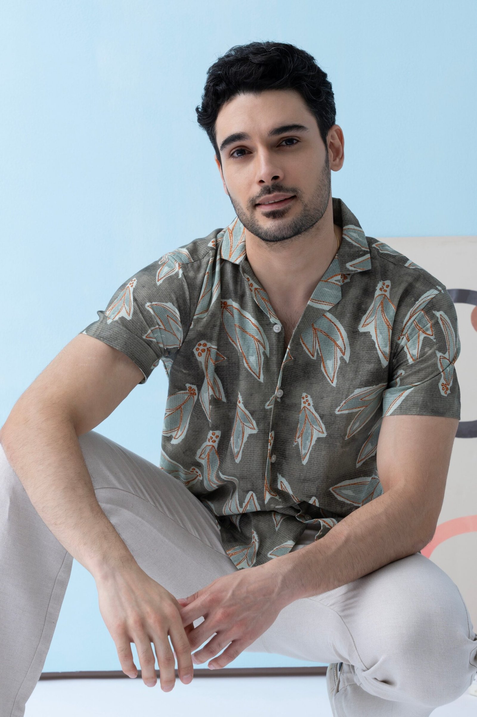 Coastline Hemp Cuban Shirt in Leafy Sage - Image 4